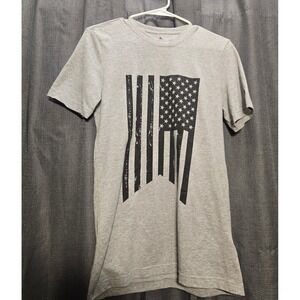 Adidas American Flag Graphic T-Shirt Patriotic USA Pride Gray‎ Small